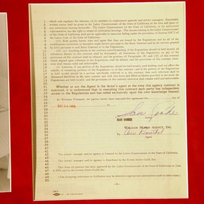 Sam Cooke Autographed Management Contract - 2 Pages - Matted