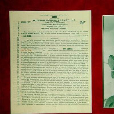 Sam Cooke Autographed Management Contract - 2 Pages - Matted