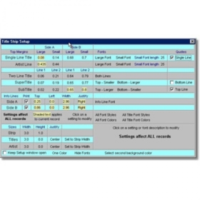 JukeBox - Title Strip Printing Software